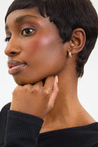 Gold diamante double loop huggie earrings_4