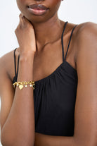 Gold heart and diamante charm bracelet_1