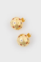 Gold multicolour diamante curved stud earrings_1