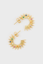 Gold rainbow diamante sun burst hoop earrings_1