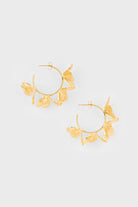 Gold ring of flowers hoop earrings_1