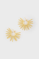 Gold thick cones starbust hoop earrings_2
