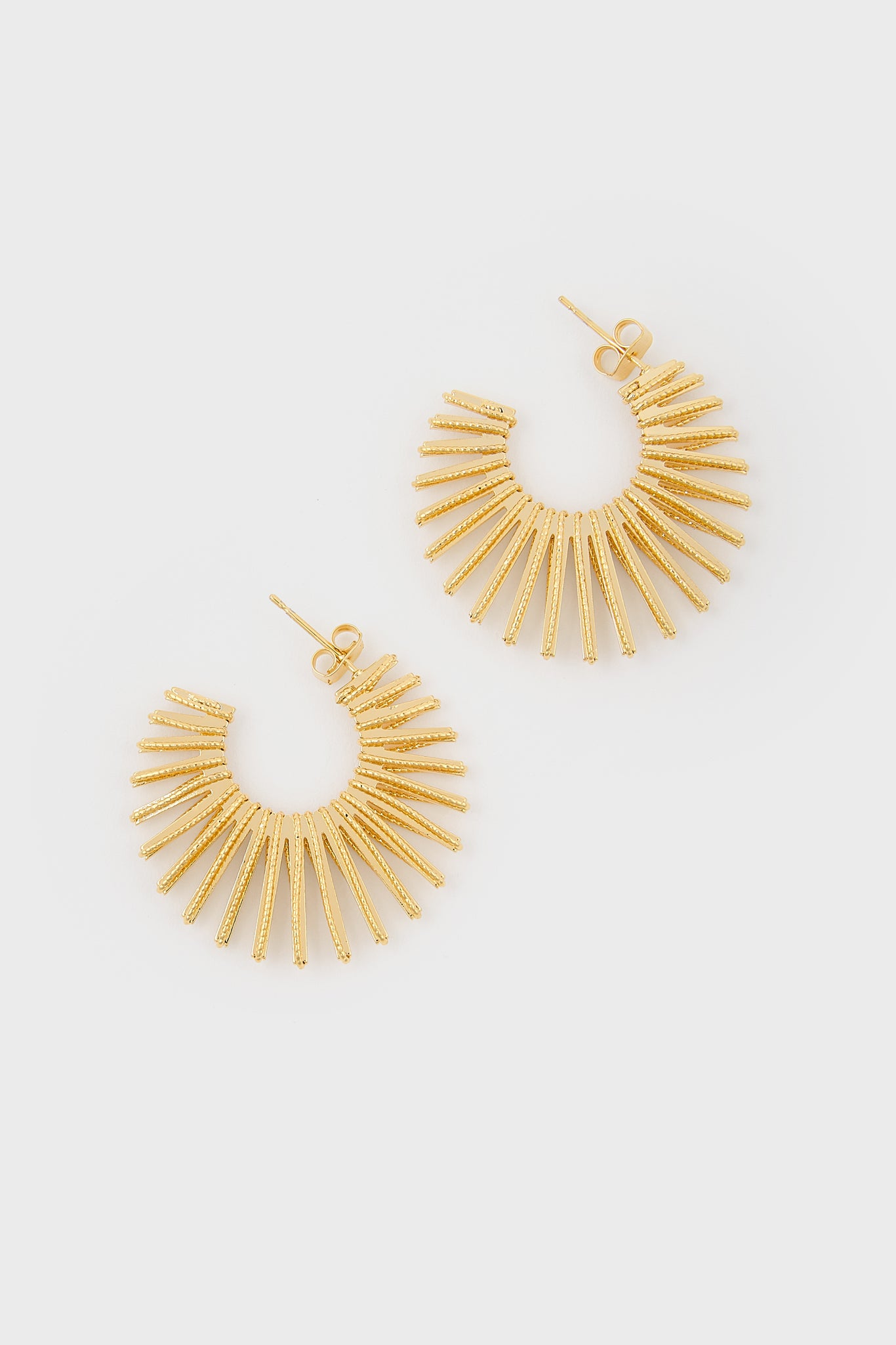 Gold thin starbust hoop earrings_2