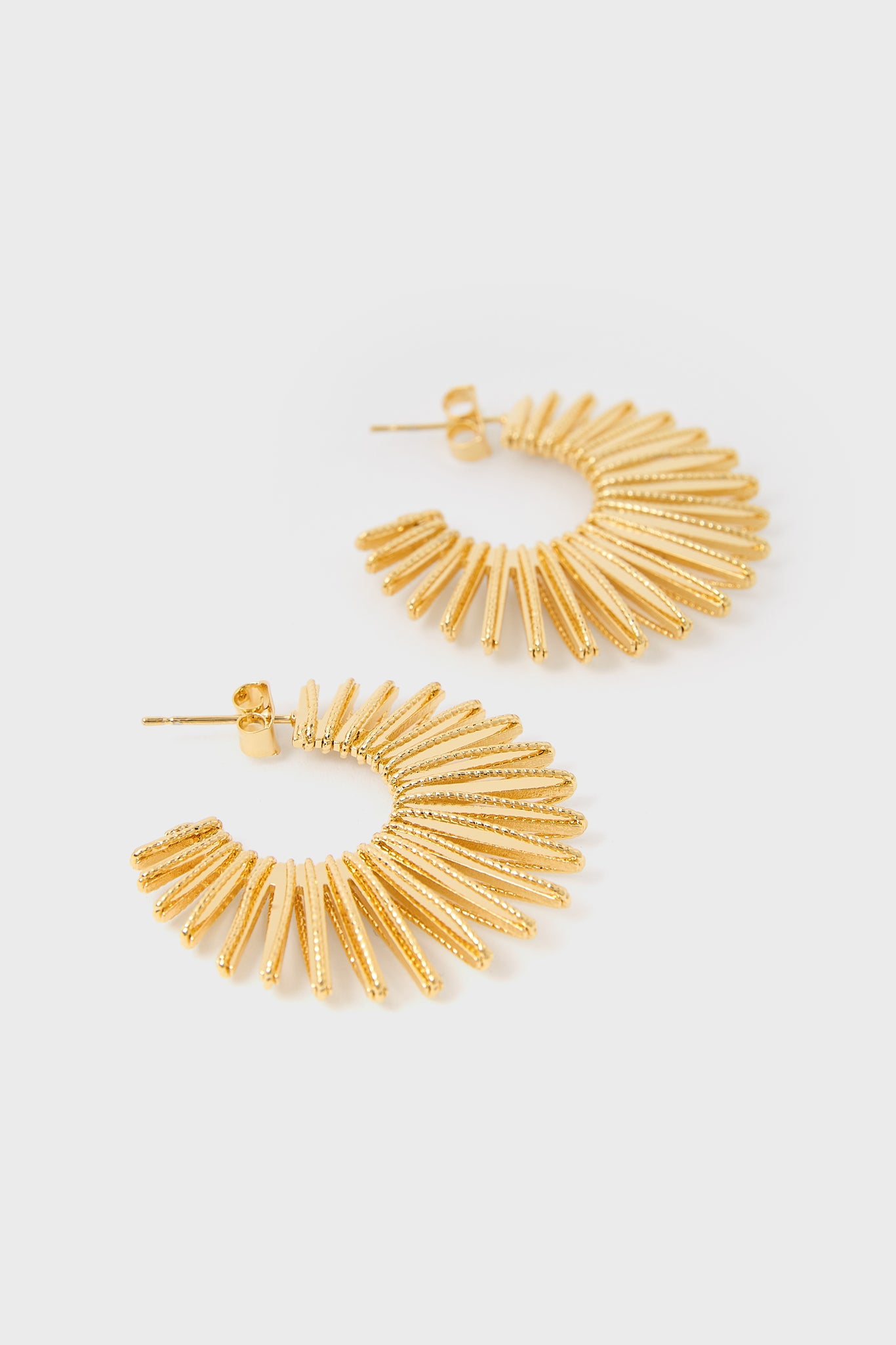 Gold thin starbust hoop earrings_3