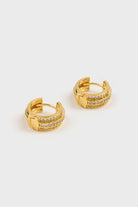 Gold triple line diamante earrings_1