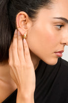 Gold triple line diamante earrings_2