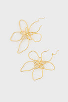 Gold wire flower hoop earrings_2