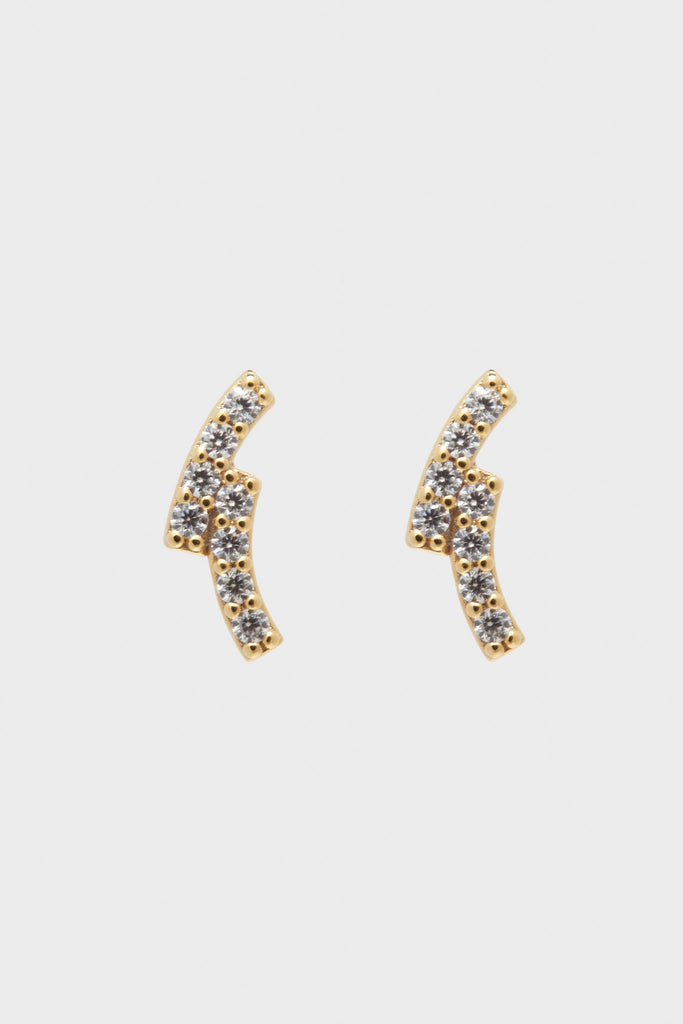 Gold double arch mini diamante studs_3