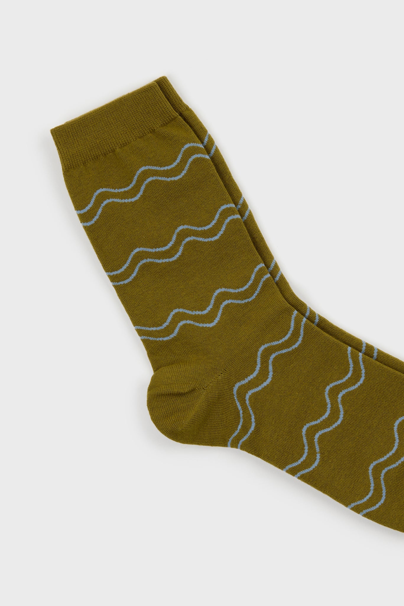 Green and blue double wave socks_2
