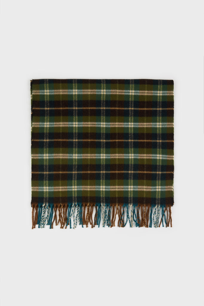 Green and ivory checked scarf_1