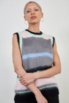 Green alpaca blend striped sweater vest_2