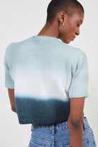 Green and black dip dye wool blend knit tee_3