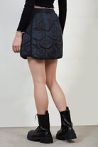 Green and blue tartan circle quilted mini skirt_3
