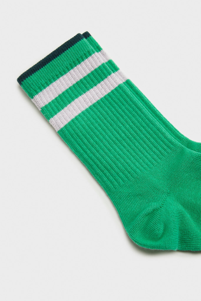 Green and grey thick varsity stripe socks_3
