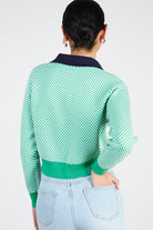 Green box check contrast collar jumper_2