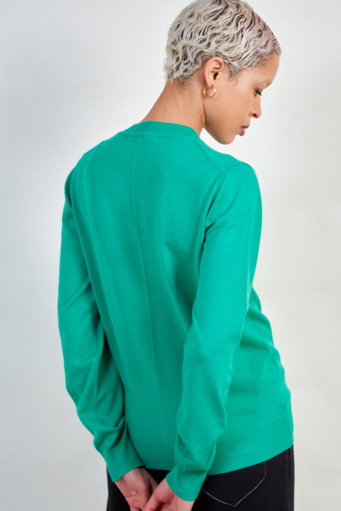 Green cashmere blend crew neck jumper_3