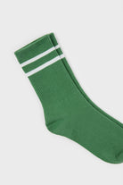 Green double varsity stripe socks_3