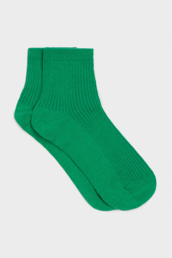 Green short cotton blend socks_3
