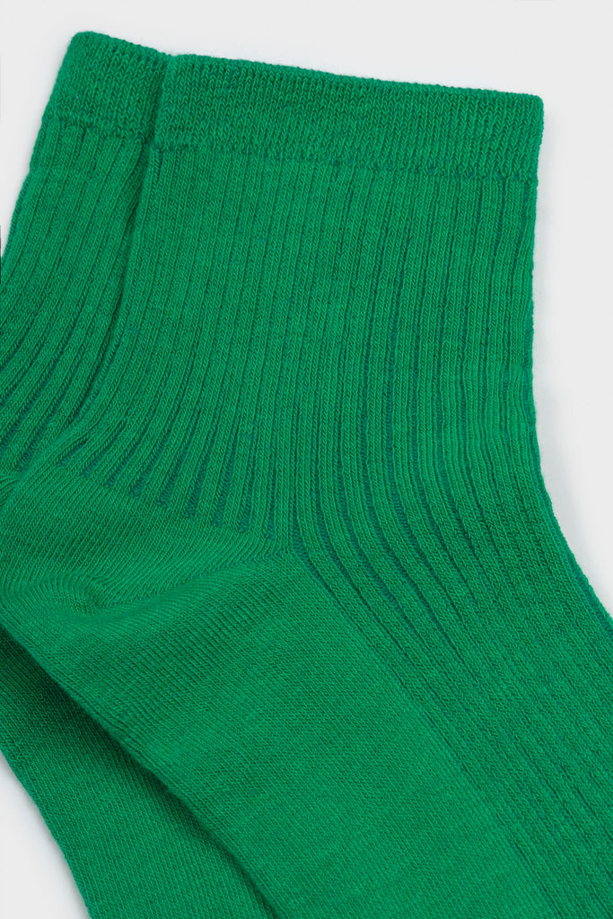 Green short cotton blend socks_4