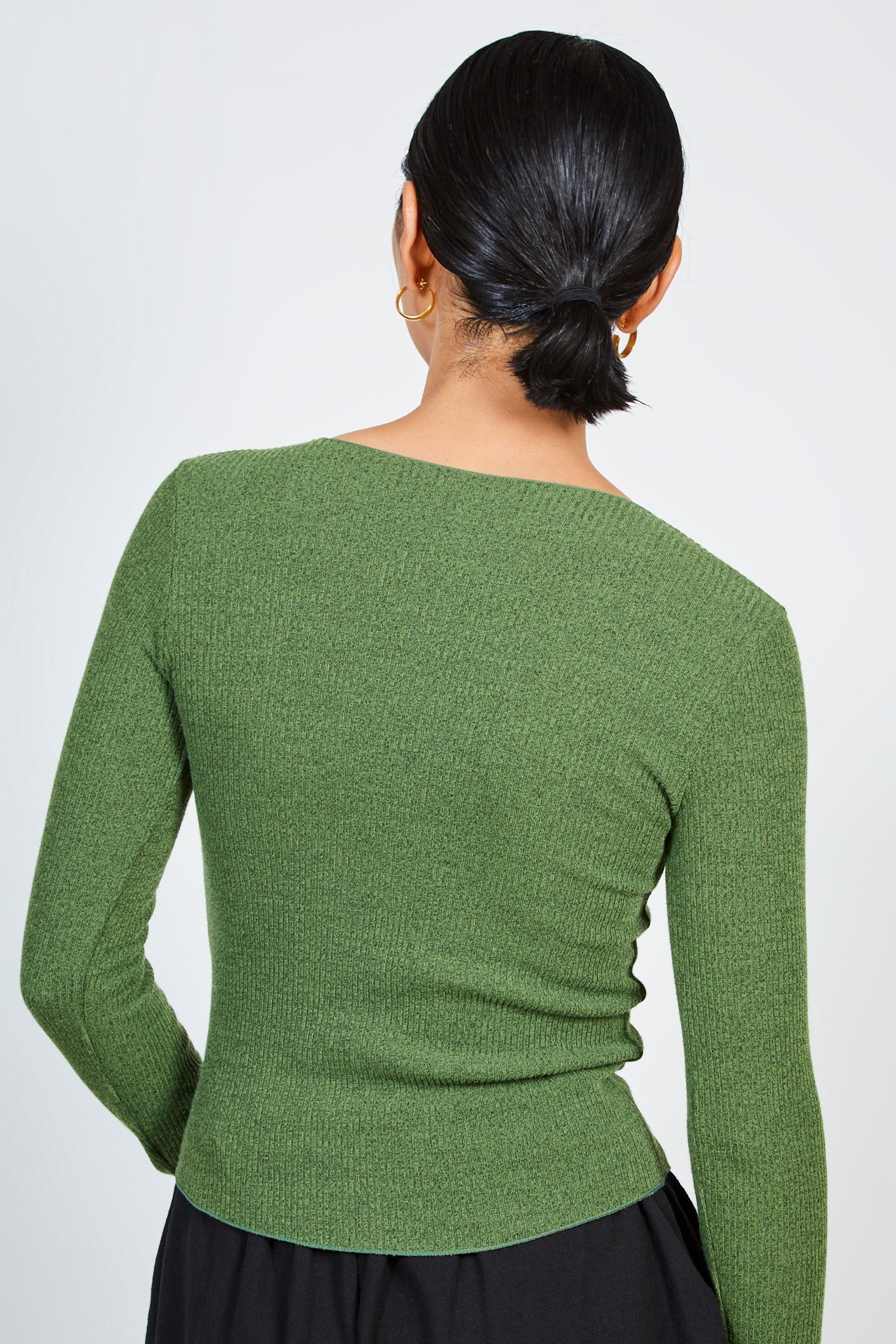 Green smooth trim ribbed top_2