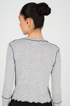 Grey and black horizontal trim long sleeved top_3