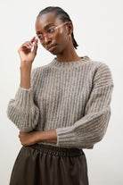 Grey flecked chunky knit cropped jumper_6