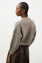 Grey flecked chunky knit cropped jumper_7