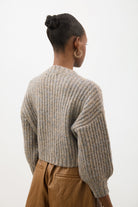 Grey flecked chunky knit cropped jumper_2