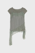 Grey lace trim tank layered grey knit tee set_1