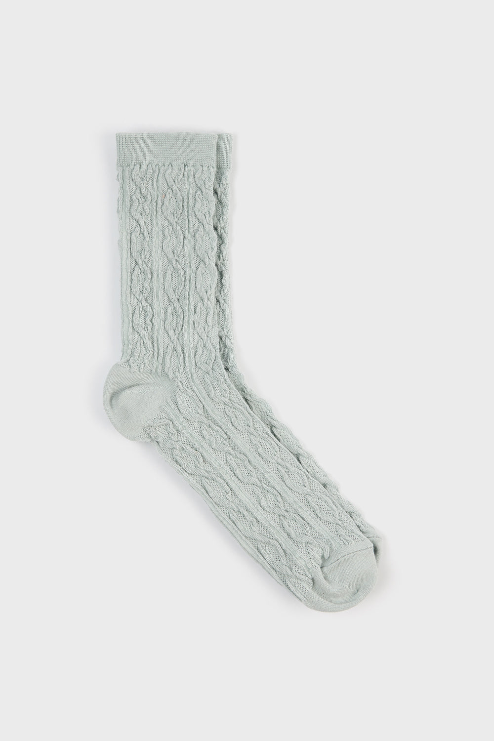 Grey mesh cableknit socks_3
