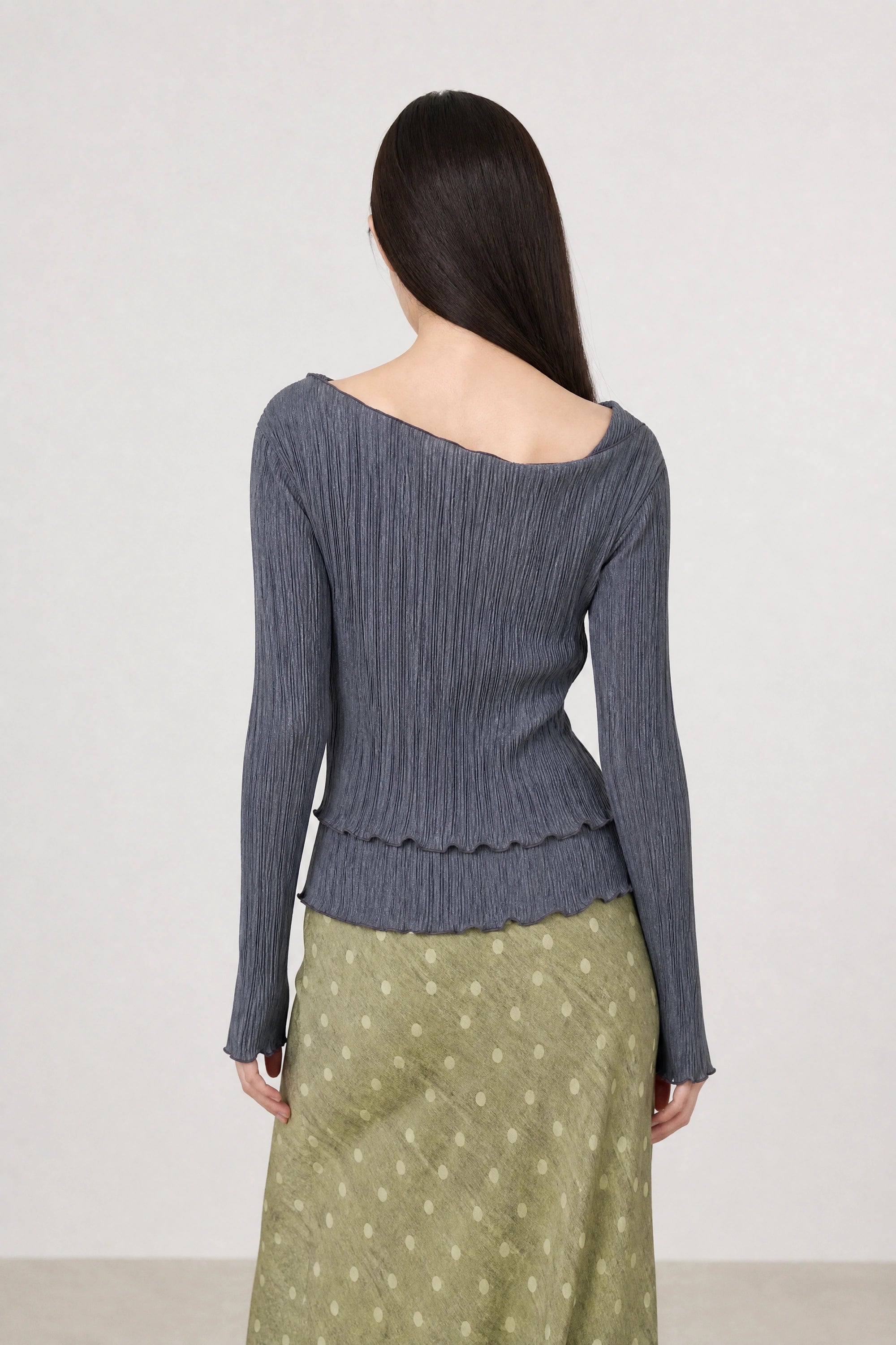 Grey ribbed double layer top_2
