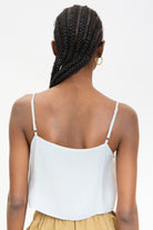 Grey satin wrap tank blouse_2