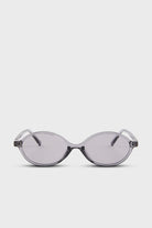Grey slim oval frame sunglasses_1