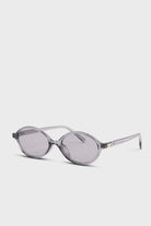 Grey slim oval frame sunglasses_2