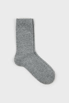 Grey smooth cashmere wool blend socks_1