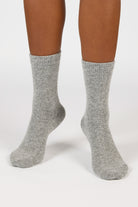 Grey smooth cashmere wool blend socks_4