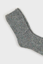 Grey smooth rainbow fleck wool blend socks_2