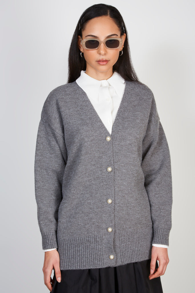 Grey wool blend knit cardigan_3