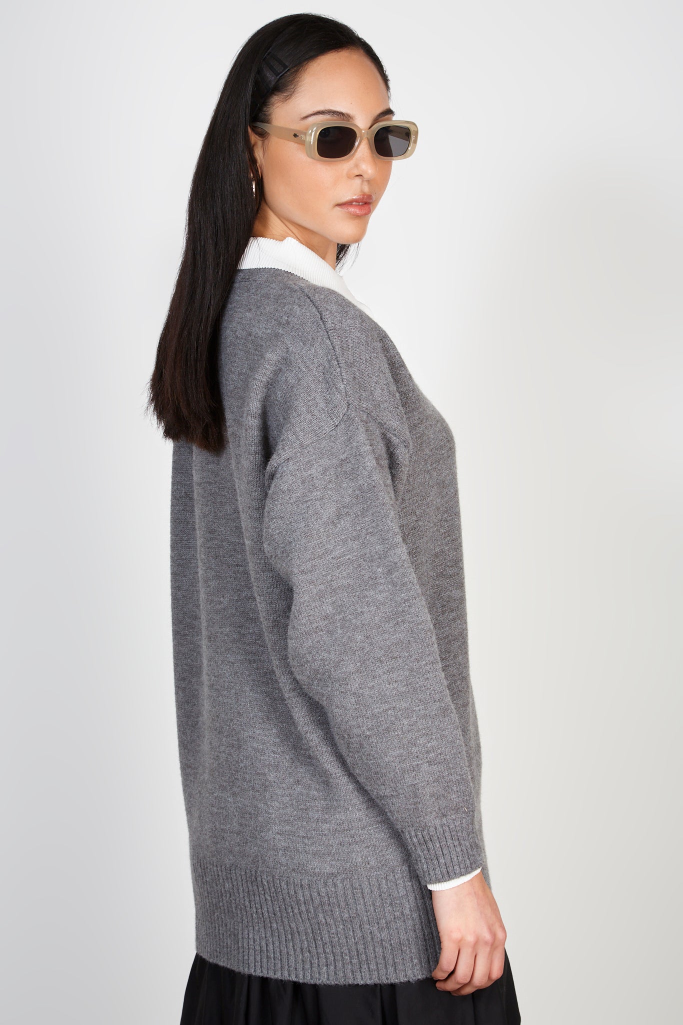 Grey wool blend knit cardigan_2