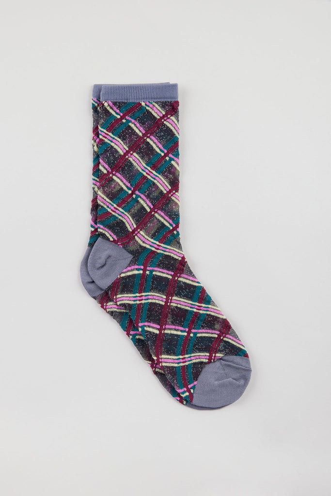Grey criss cross multicolour sheer socks_1