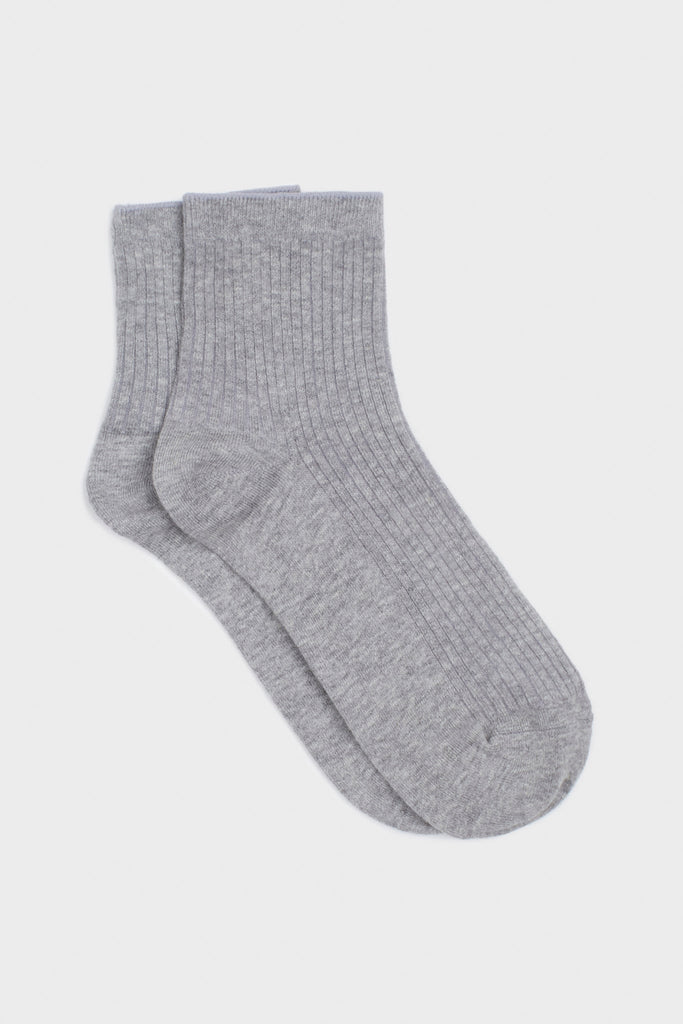 Grey short cotton blend socks_3