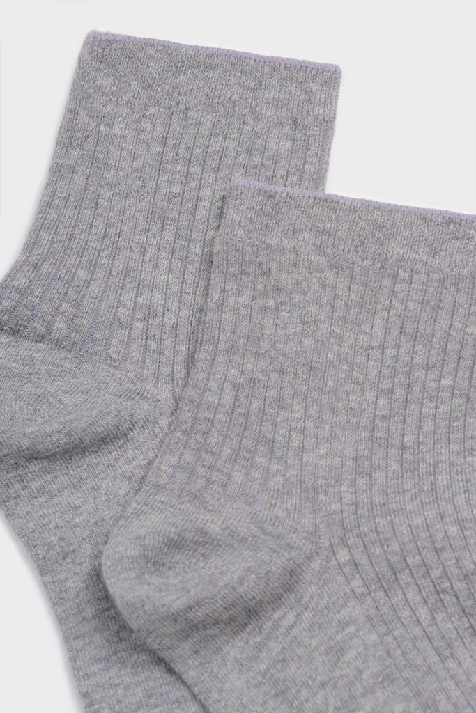 Grey short cotton blend socks_4