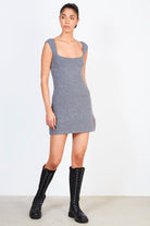 Grey wool blend knit mini dress_1