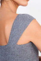 Grey wool blend knit mini dress_4