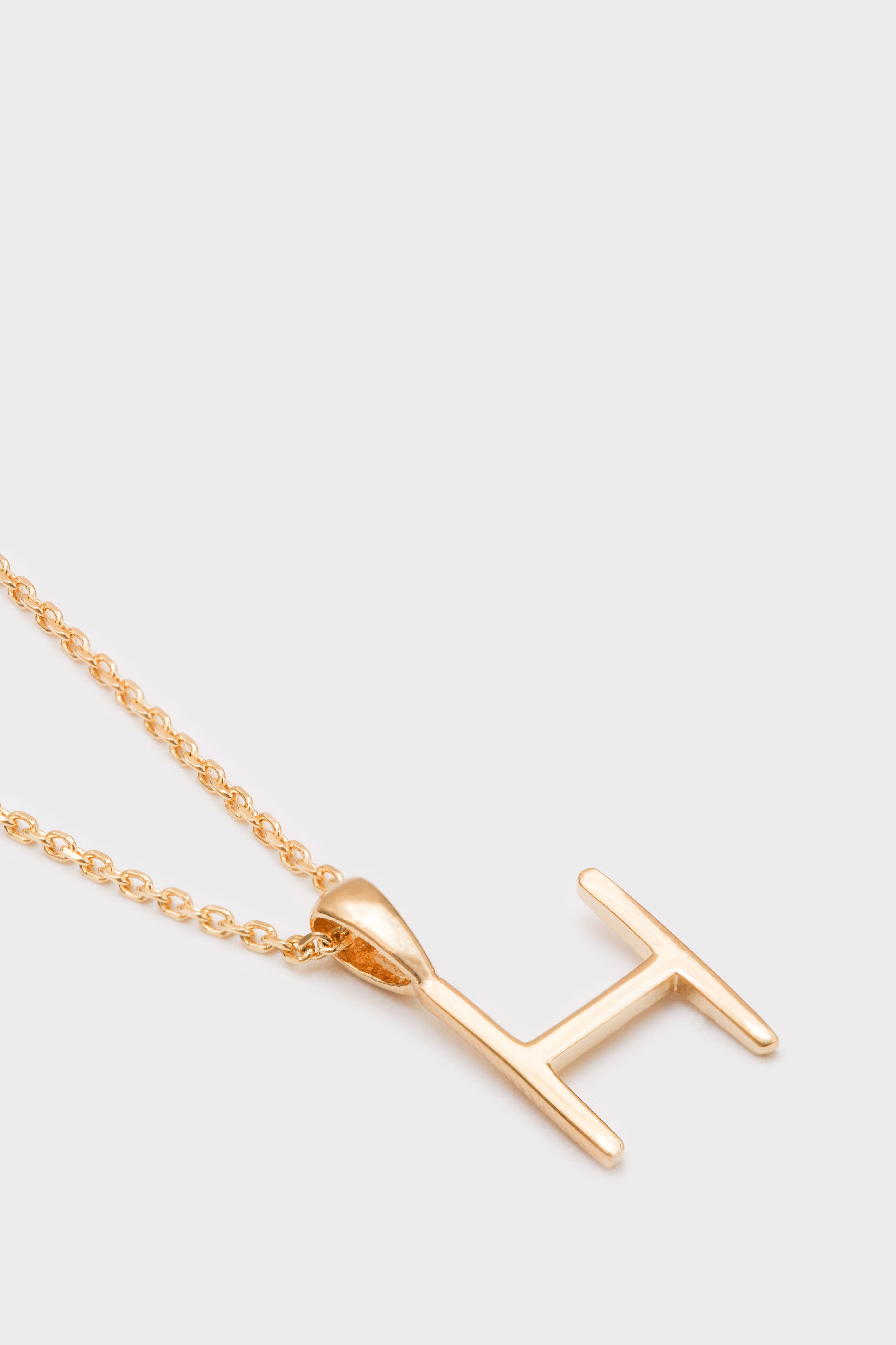 Charm necklace - Gold name initial letter 'H'_2