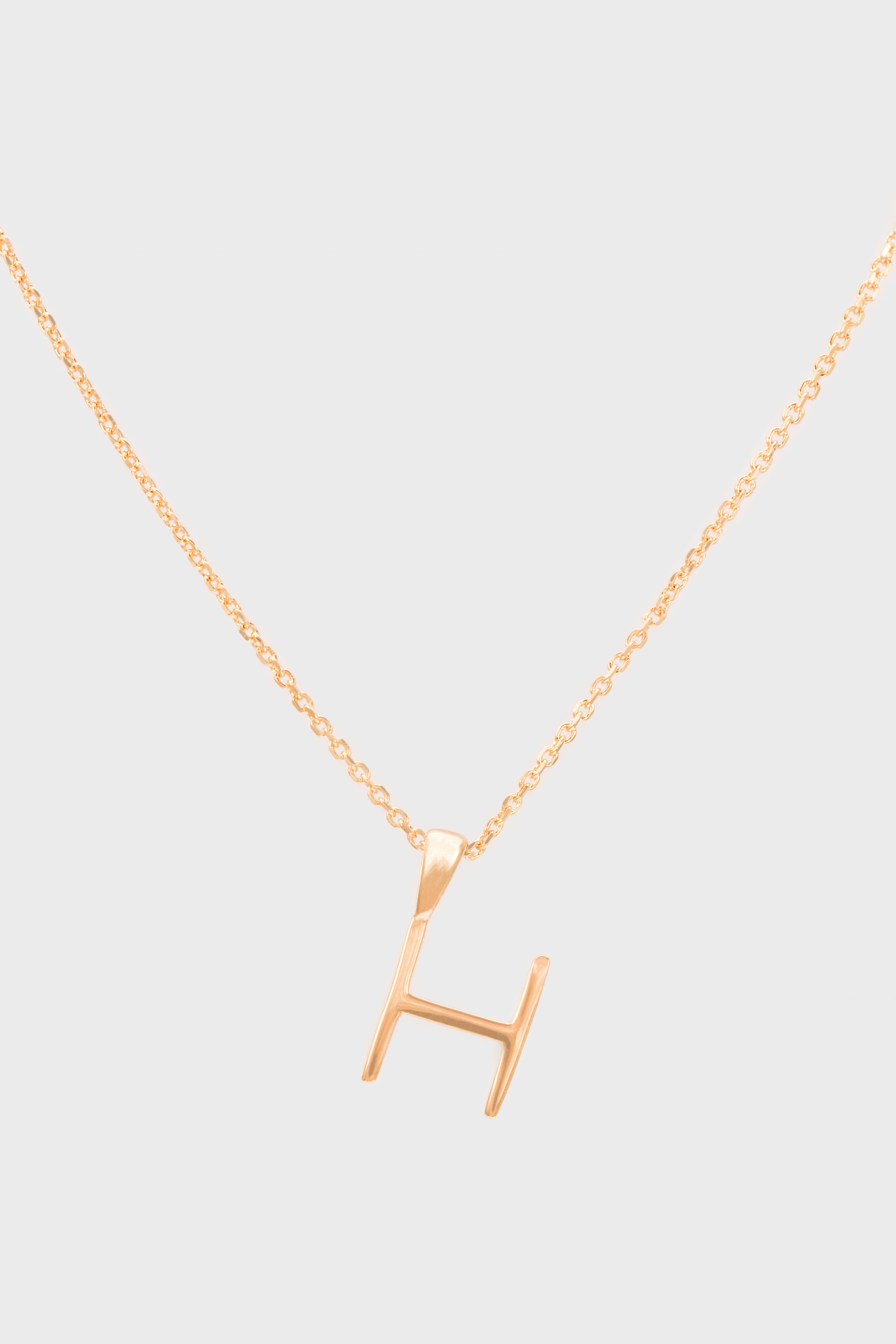 Charm necklace - Gold name initial letter 'H'_1