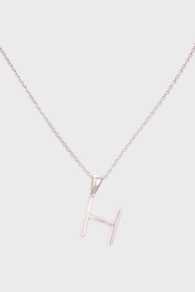 Charm necklace - Silver name initial letter 'H'_1