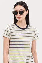 Heather beige blue and yellow striped contrast collar tee_4