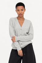Heather grey bamboo blend boyfriend cardigan_1
