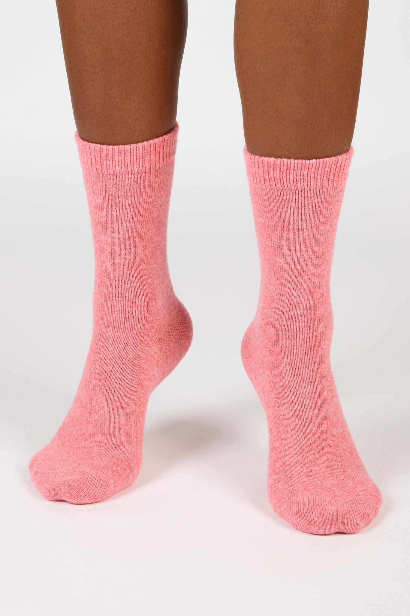 Hot pink smooth cashmere wool blend socks_4